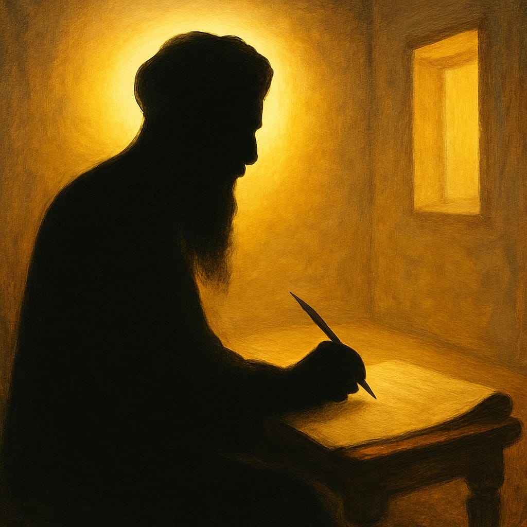 Guru Angad Dev Ji writing down Gurbani, the Divine Spoken Word