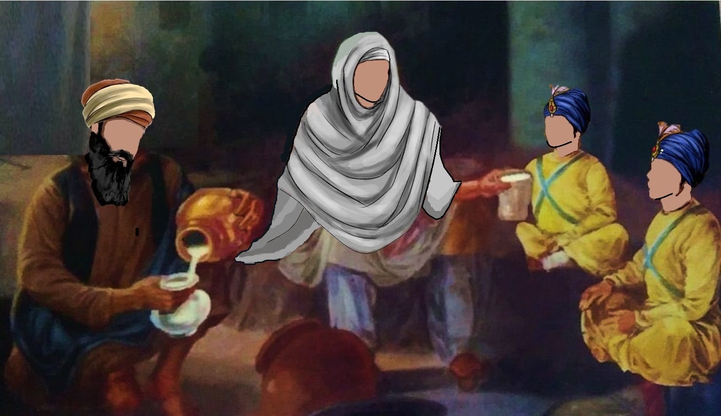 Mata Gujri Ji with Chotte Sahibzaade