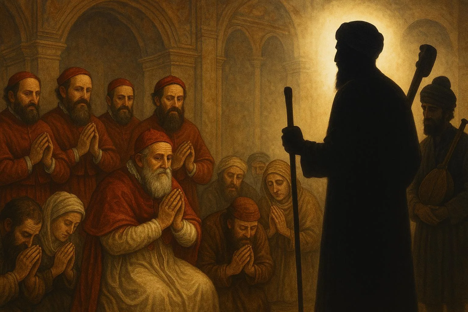 Pope Leo X showing respect to Guru Nanak Dev Ji