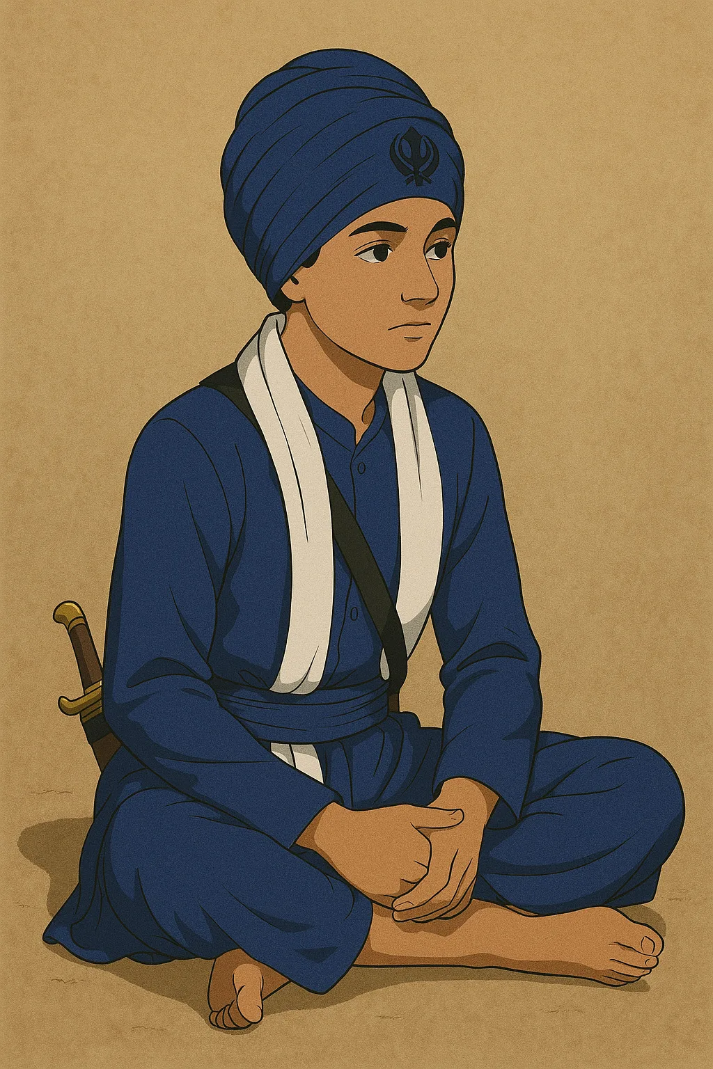Sikh Boy Sitting