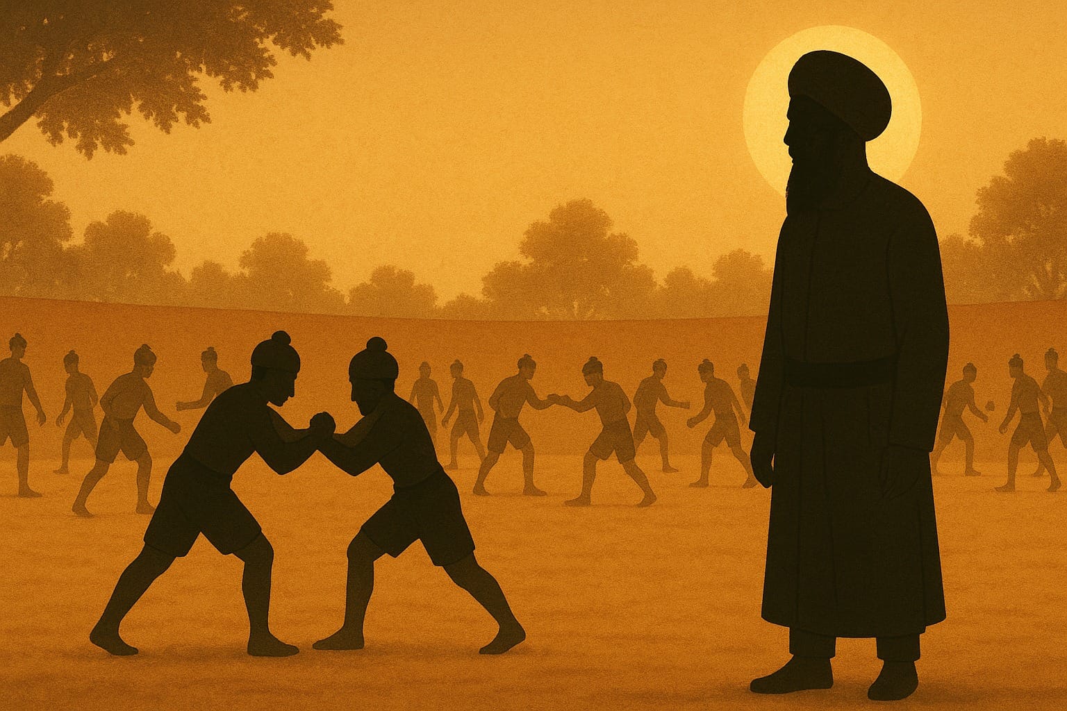 Teenagers training in wrestling under supervision of Guru Angad Dev Ji