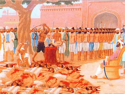 100 Sikhs were executed daily in Chandni Chowk in March 1716 British onlookers witnessed the bravery courage and spirit of the Sikhs and wrote back to London Today that letter is India House London