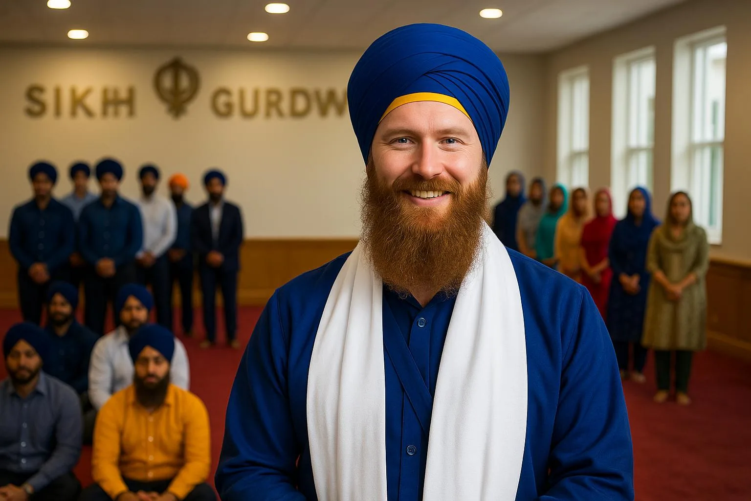 A White Sikh convert working as a Granthi Sikh Minister at a Gurdwara