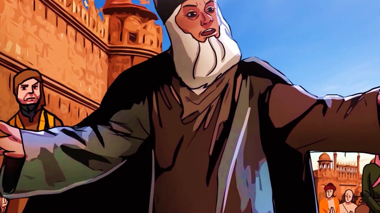 Abdul Wahab Borah the Royal Islamic Cleric attempting to lure Bhai Mati Das Ji and his two companions with rewards and gifts if they submit and surrender their faith