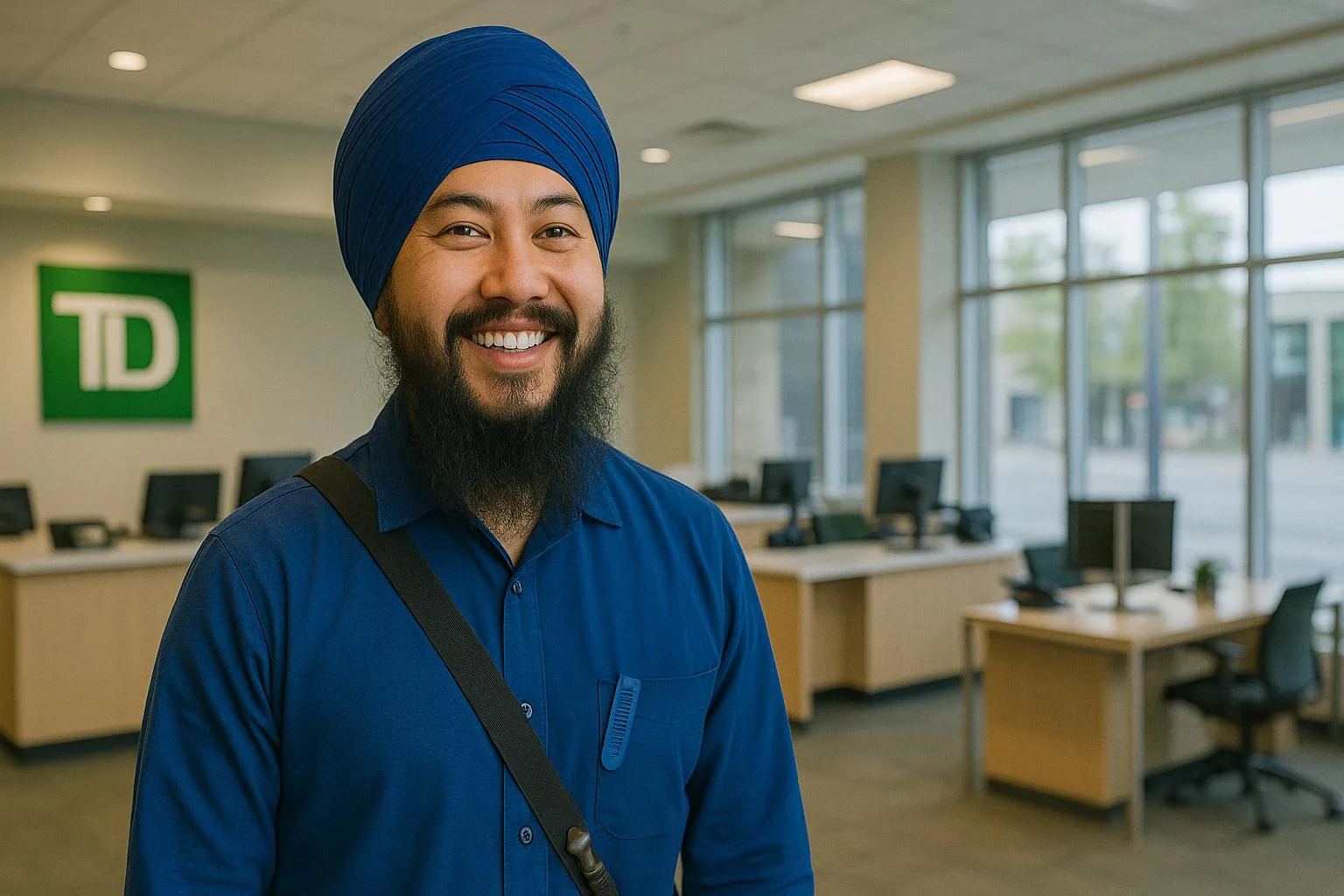 An South Asian Oriental origin Sikh man working as a businessman