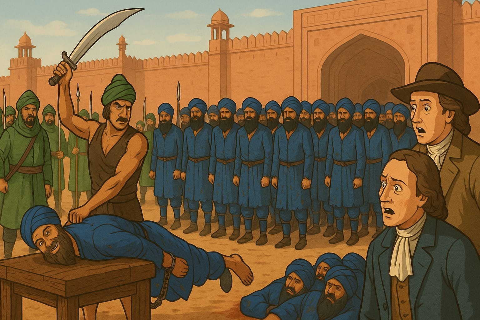 Englishmen witness 100 Sikhs being killed everyday by the Mughal Authorities in March 1716 Every Sikh was described to be Christ 2