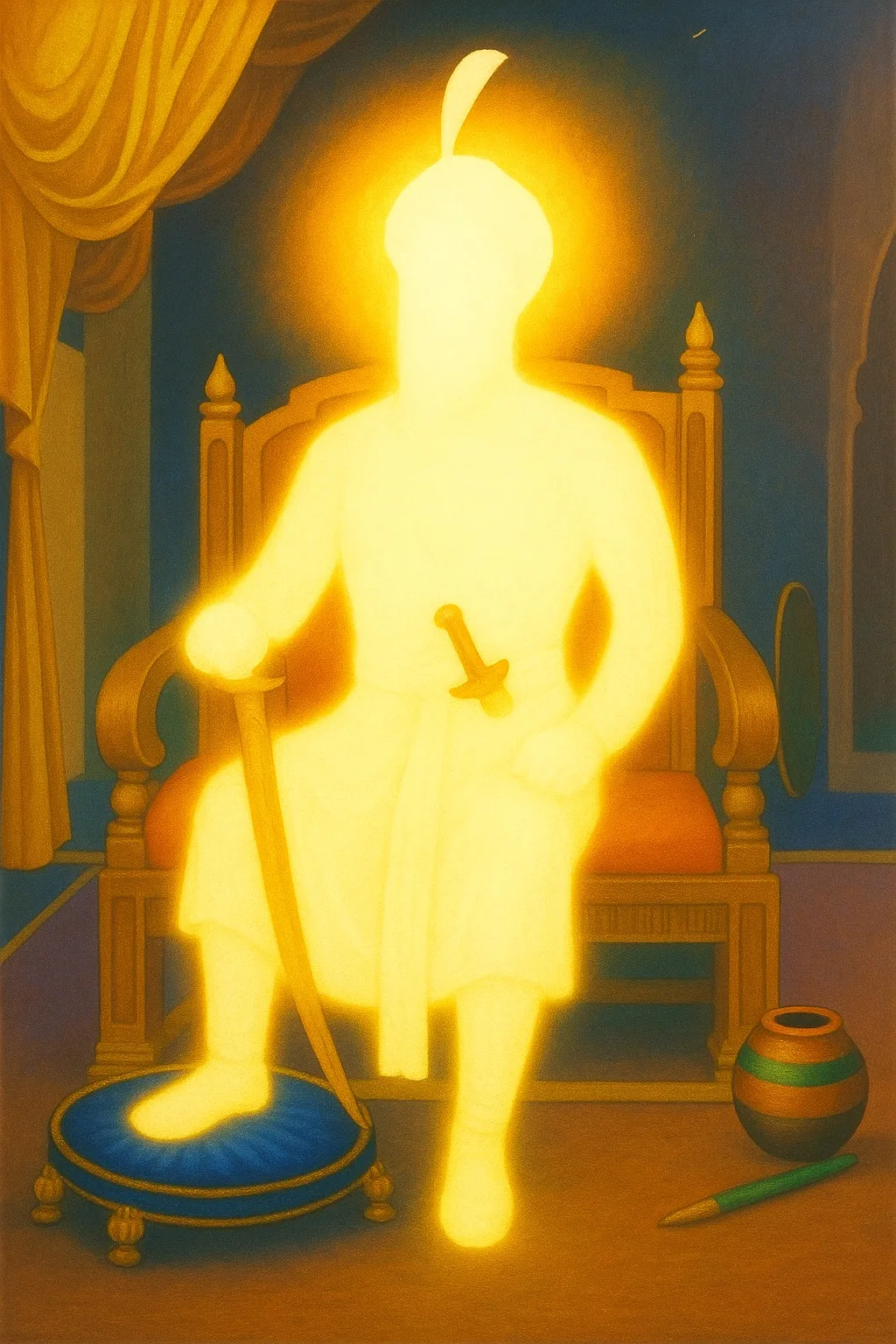 Guru Gobind Singh Ji on his throne