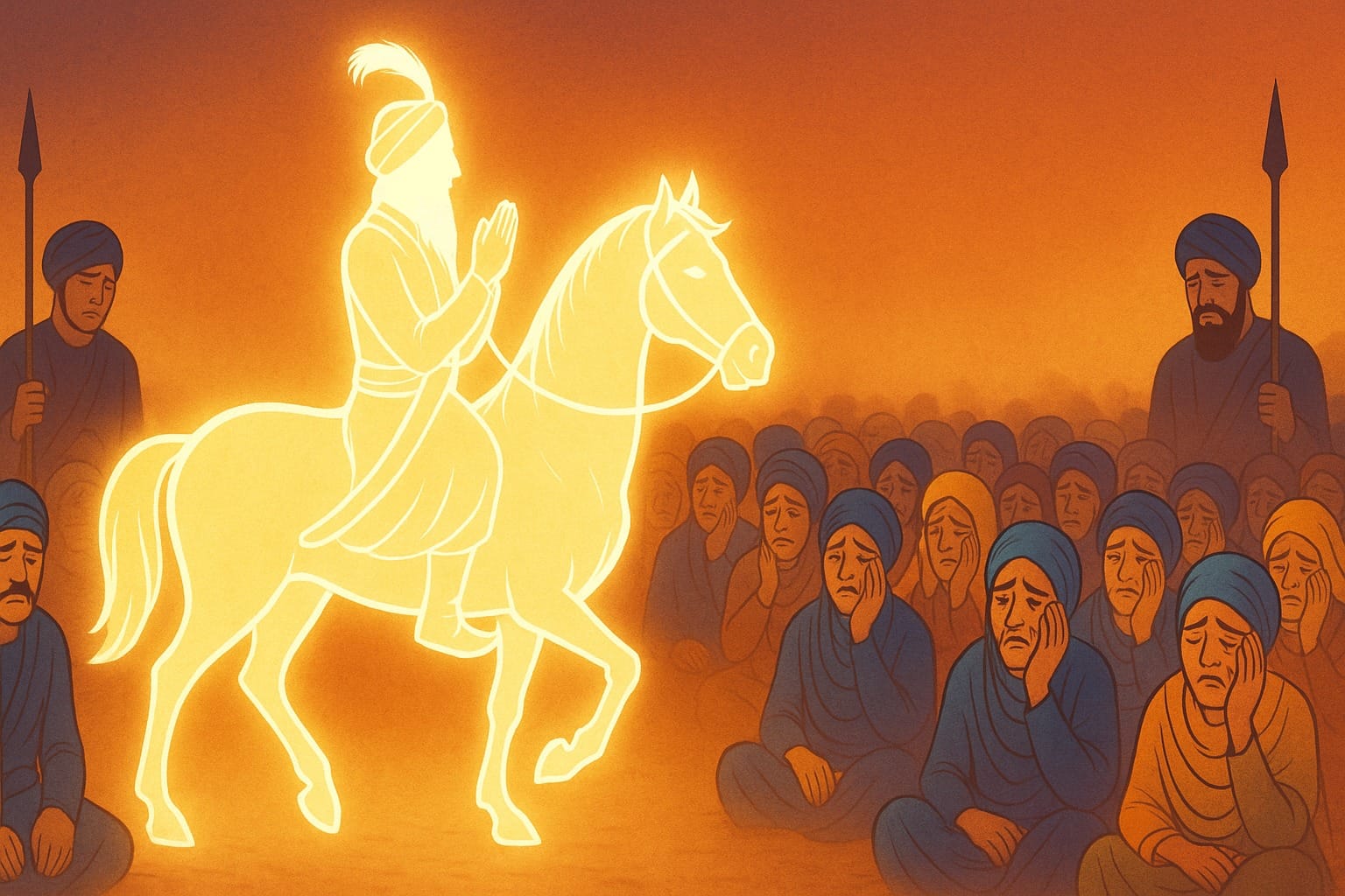 Guru Gobind Singh Ji sharing Fateh before leaving his earthly body 2