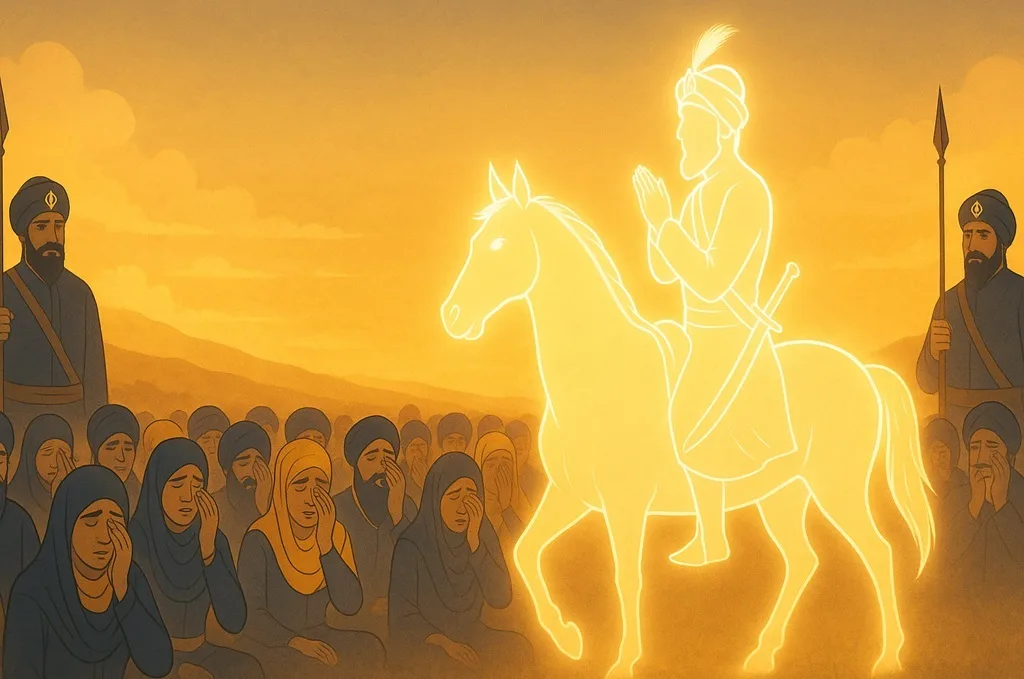 Guru Gobind Singh Ji sharing Fateh before leaving his earthly body
