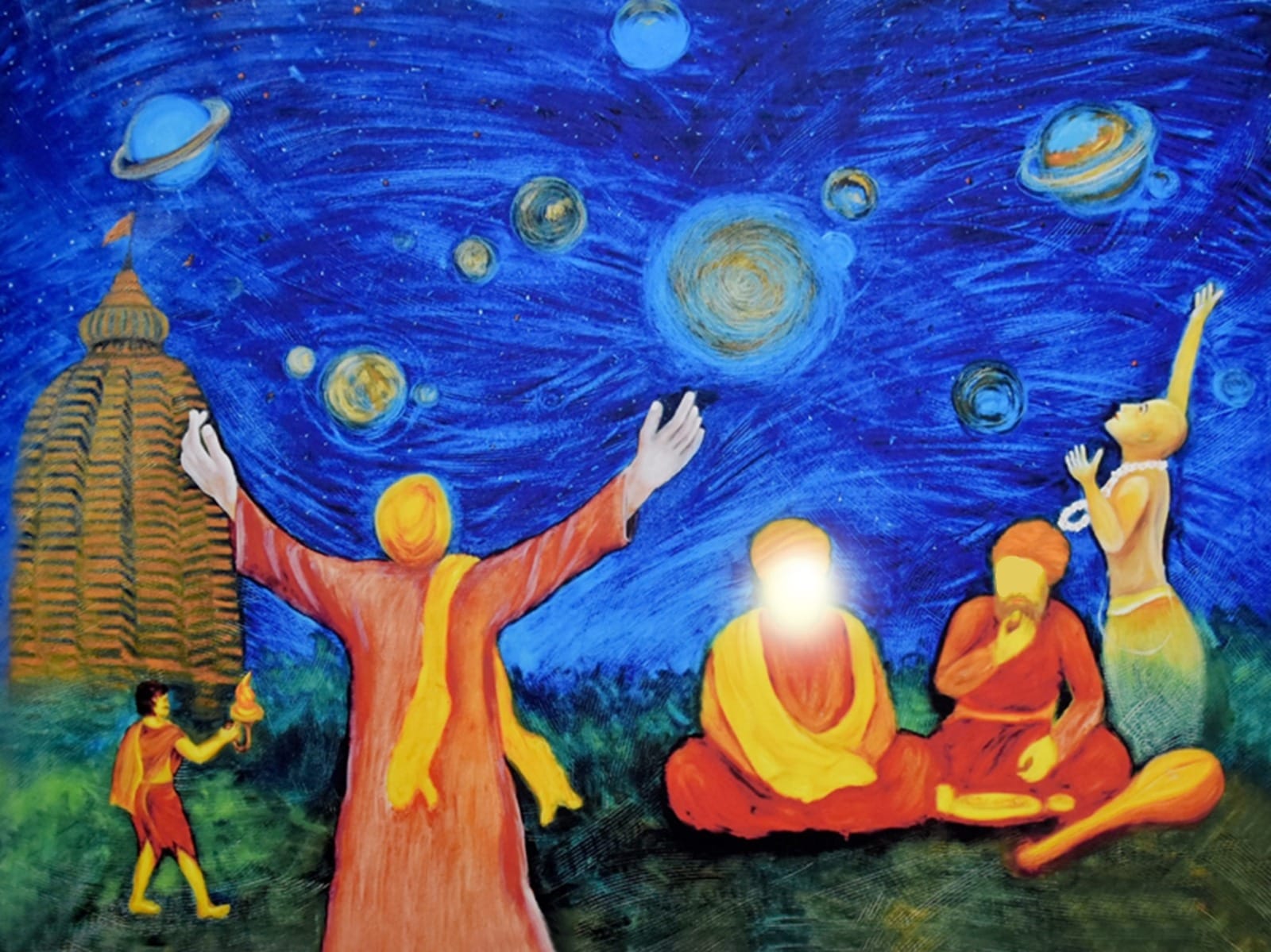 Guru Nanak Dev Ji at Jaganath Puri showing the true Aarti