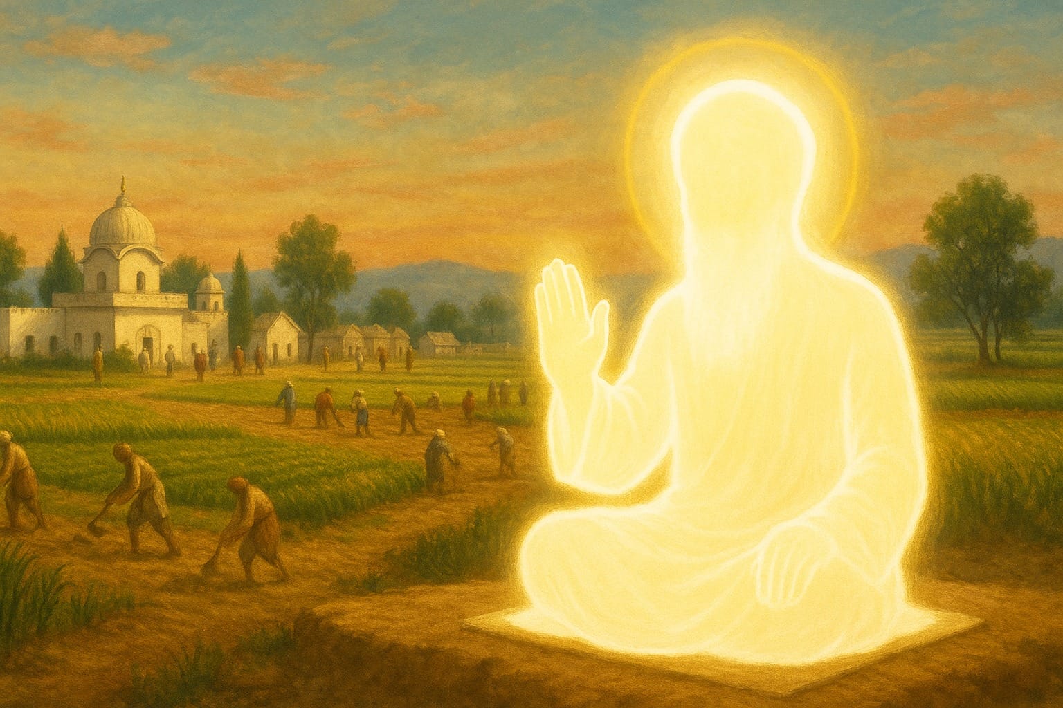 Guru Nanak Dev Ji in the town of Kartarpur Sahib