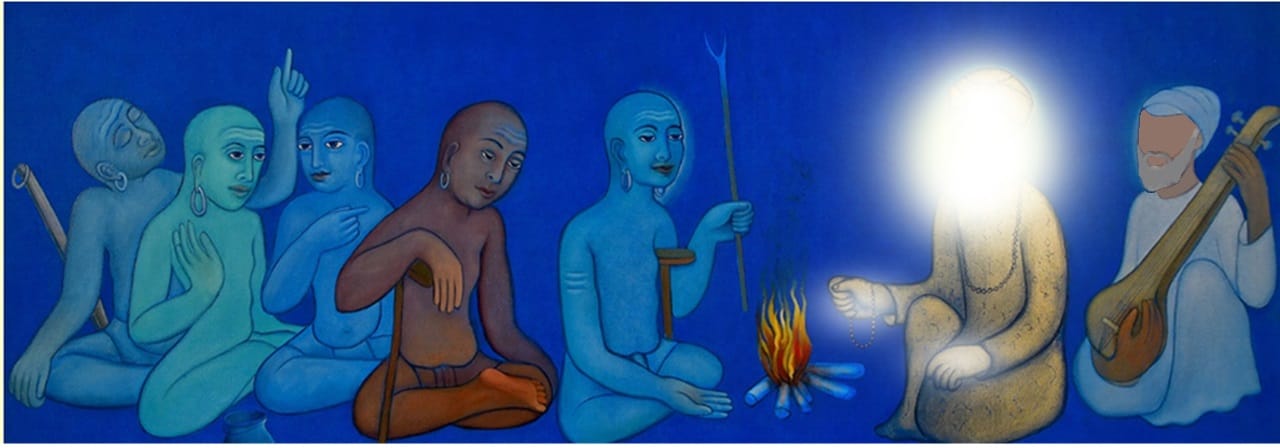 Guru Nanak Dev Ji preaching to the Yogis