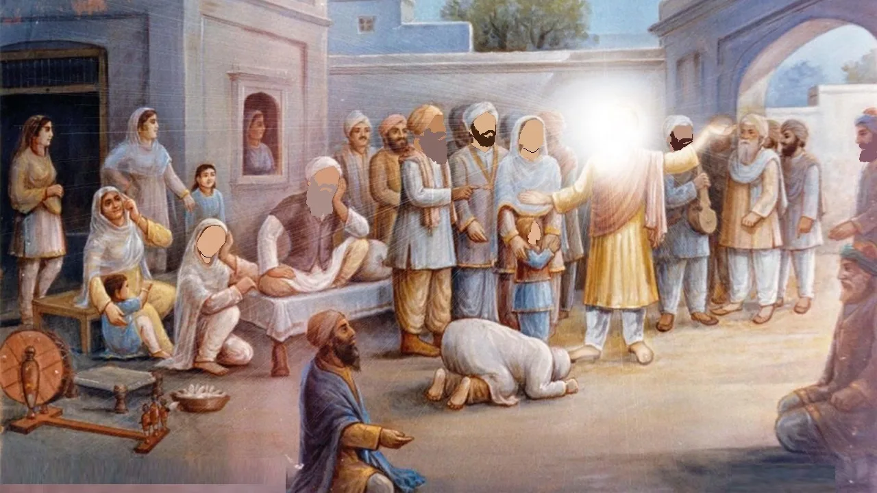 Guru Nanak Dev Ji returning back home after the first Udaasi journey they undertook to teach the world