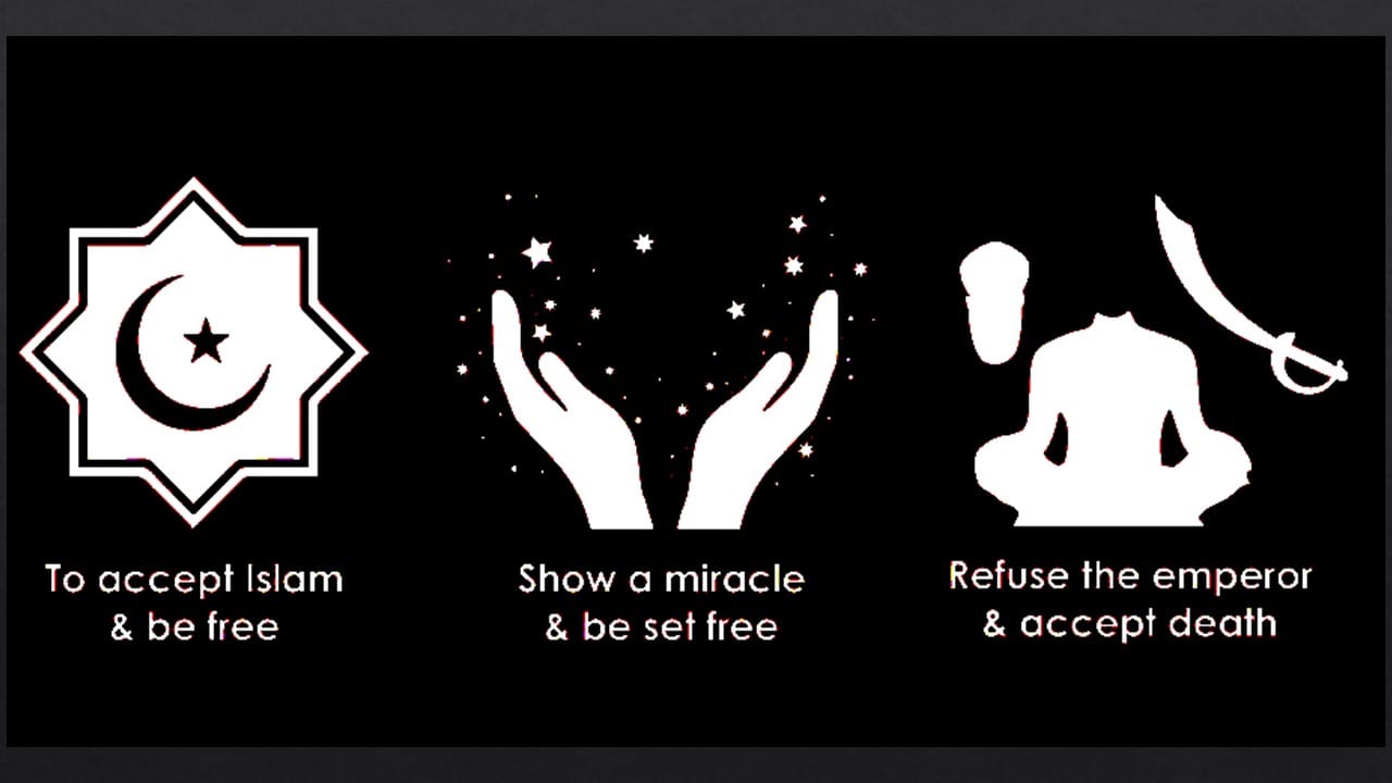 Guru Teg Bahadar Ji and his Sikhs were offered three options by the Mughal Authorities under the leadership of the Islamic Cleric Abdul Wahab Borah