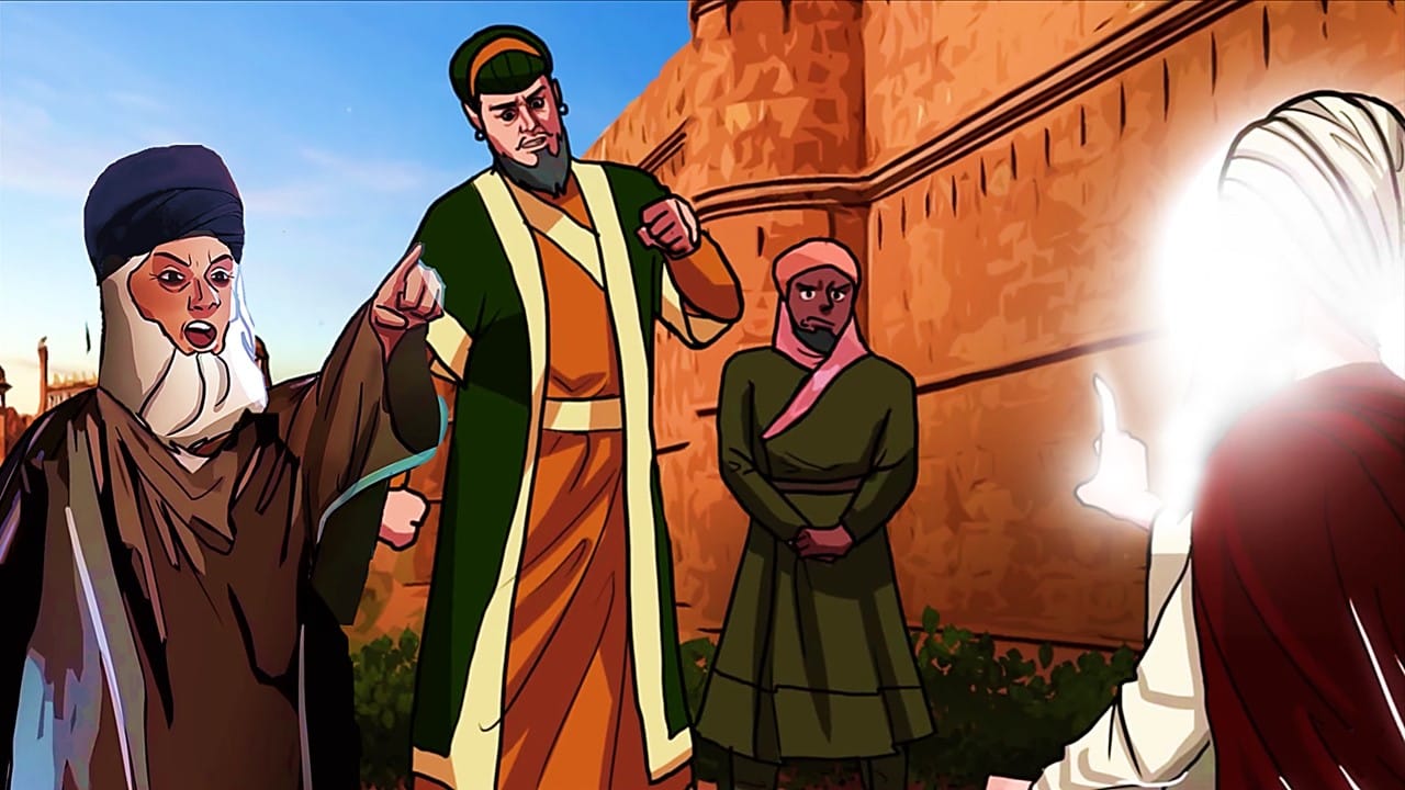 Guru-Teg-Bahadar-Ji-being-questioned-by-the-Royal-Qazi-Islamic-cleric-Abdul-Wahab-Borah-and-Mughal-officials