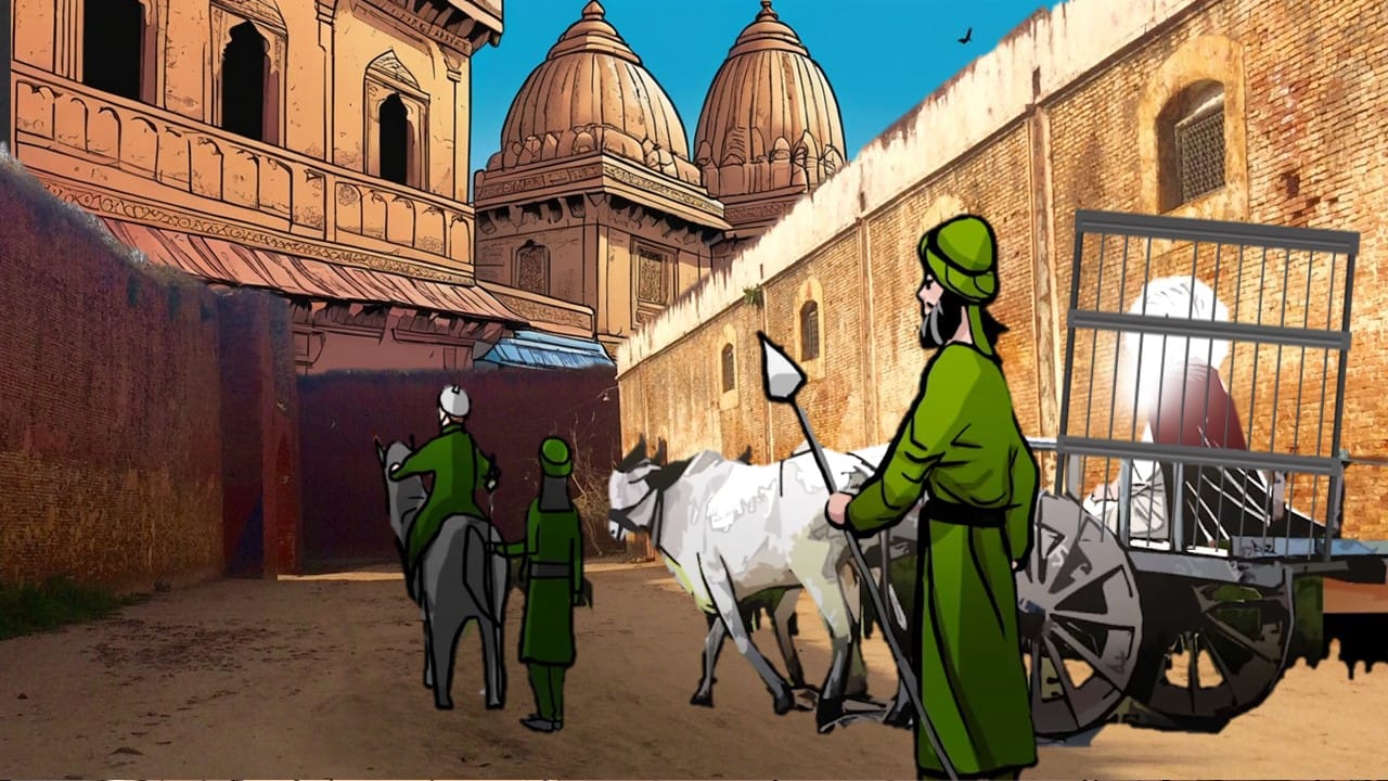 Guru-Teg-Bahadur-Ji-taken-into-custody-by-Nur-Muhammad-Khan-Miraza-of-Ropar-Police-post-on-27-July-1675-at-Malikpur-Ranghran-Pargana-Ghanaula-and-sent-to-Sirhind