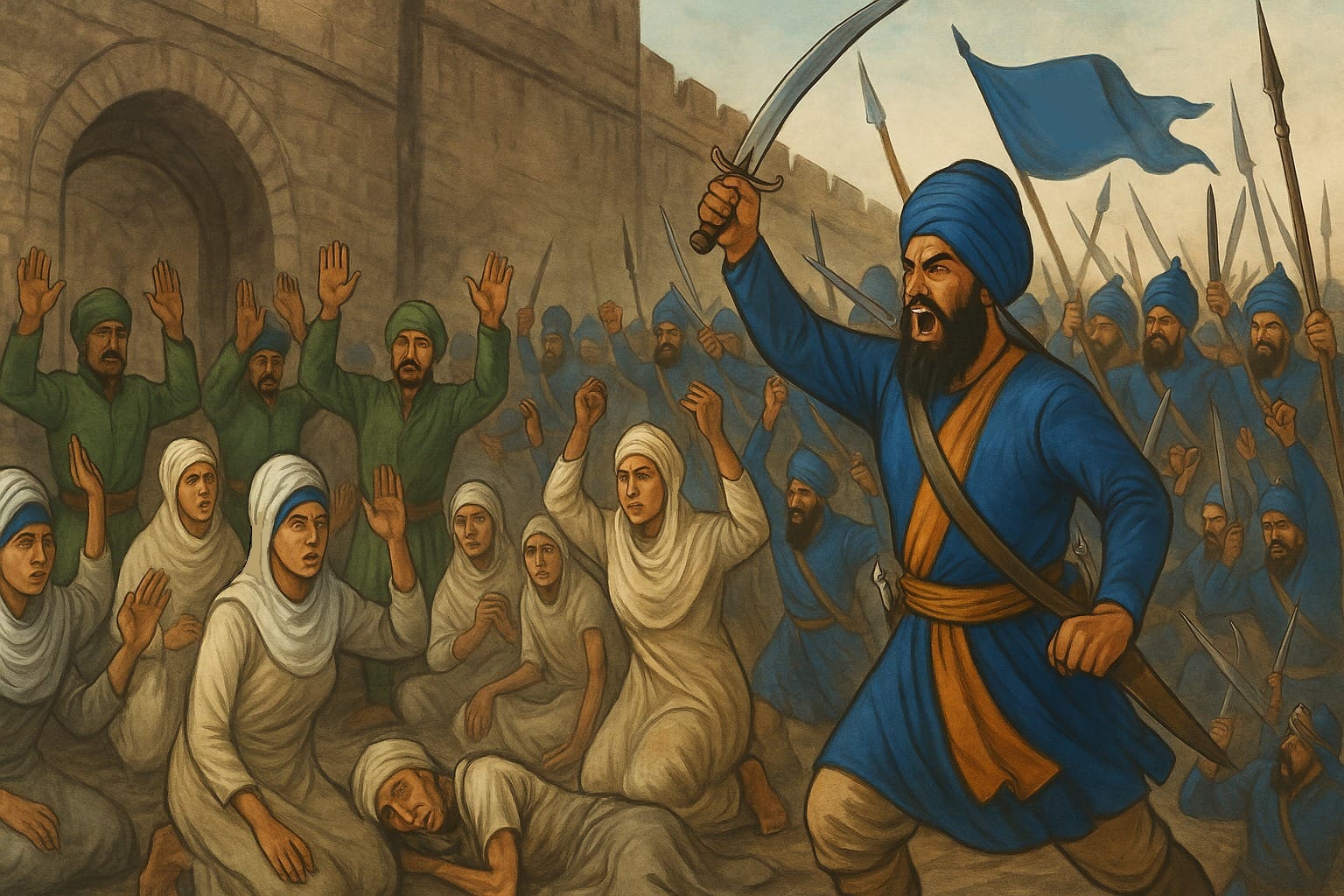 In 1753 Khalsa Army stormed the prison of Mir Mannu and liberated the surviving Sikh women that had endured hunger and torture but never gave up their Sikhi 4