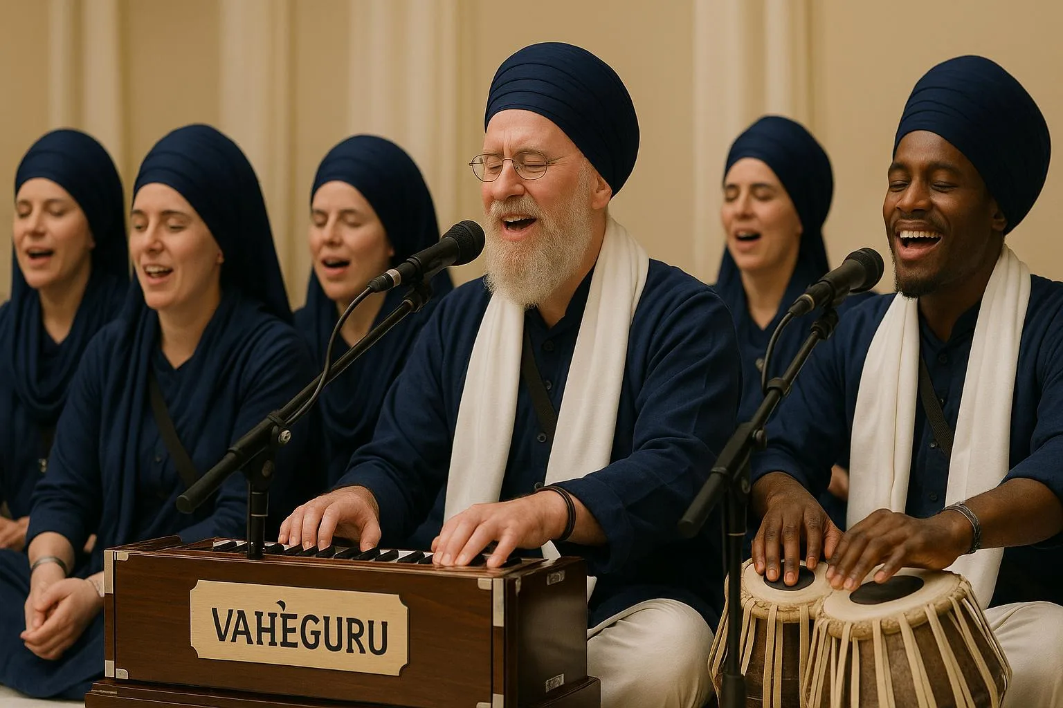 Kirtan Sikh musical worship a medium of connecting the soul to the Sacred Sound of the Divine and elevating ones mind to become with divine love
