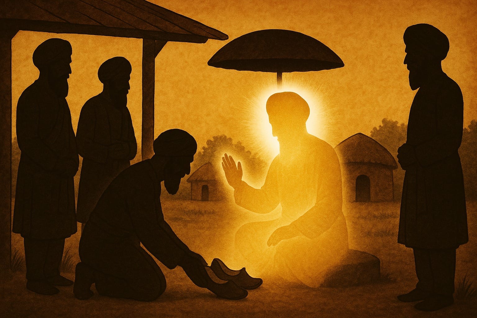 On-the-way-to-getting-married-Guru-Arjan-Dev-Ji-rested-at-village-Malari-where-Baba-Mal-Ji-in-old-age-offered-a-fine-pair-of-shoes-to-Guru-Sahib-and-received-blessings