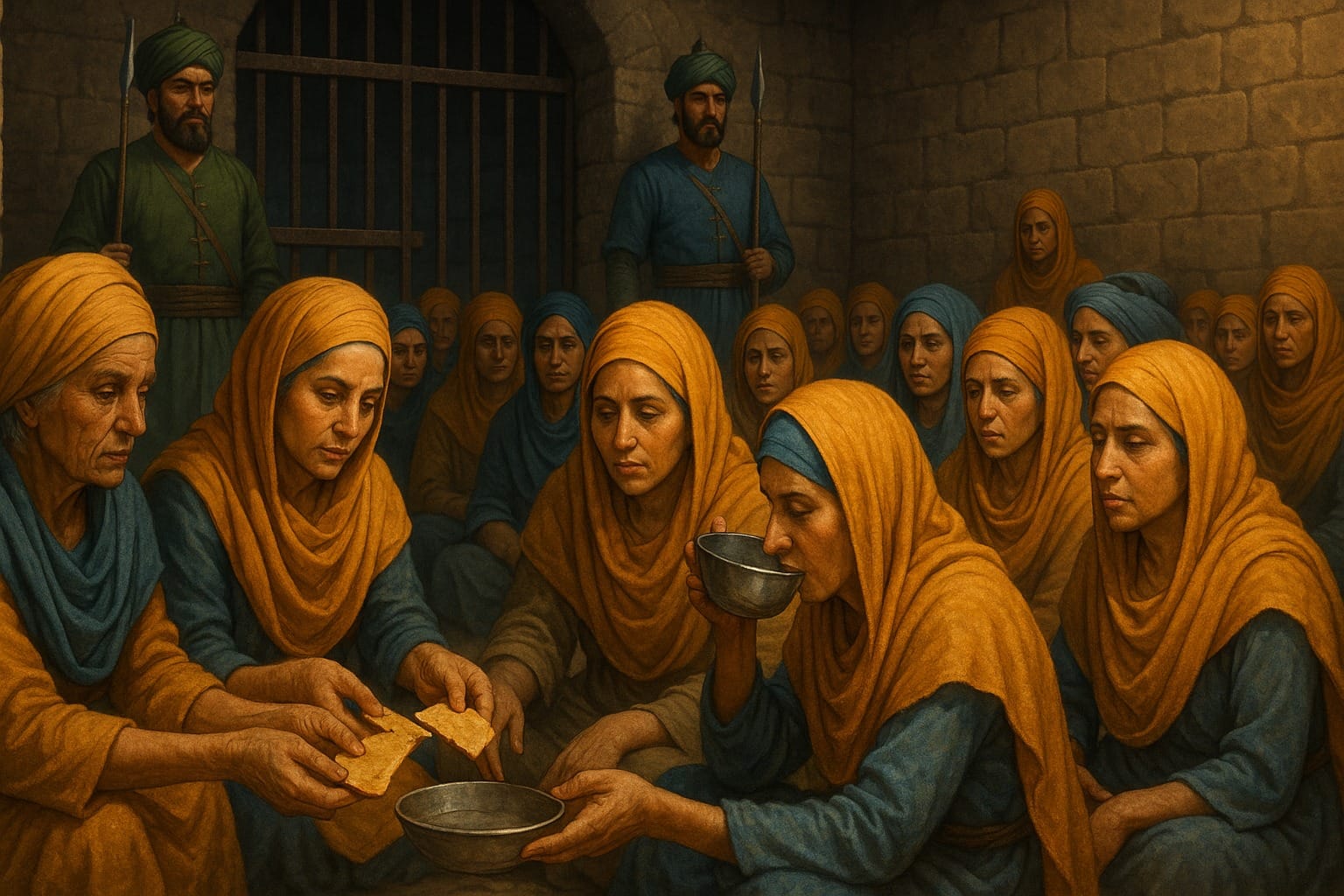 Sikh women in Mir Mannus jail living off a small piece of dry Roti bread and a sip of water a day