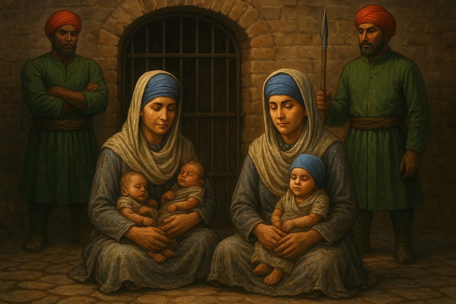 Sikh women in the jail of Mir Mannu in Lahore 1748 1753 for refusing to give up their faith