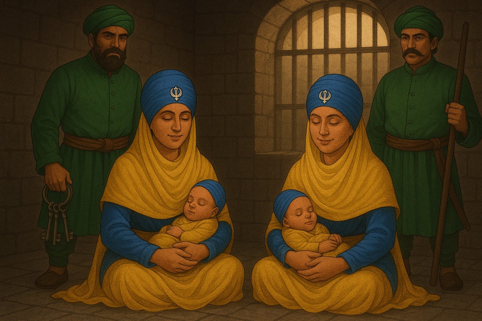 Sikh women in the jail of Mir Mannu in Lahore 1748 1753 for refusing to give up their faith