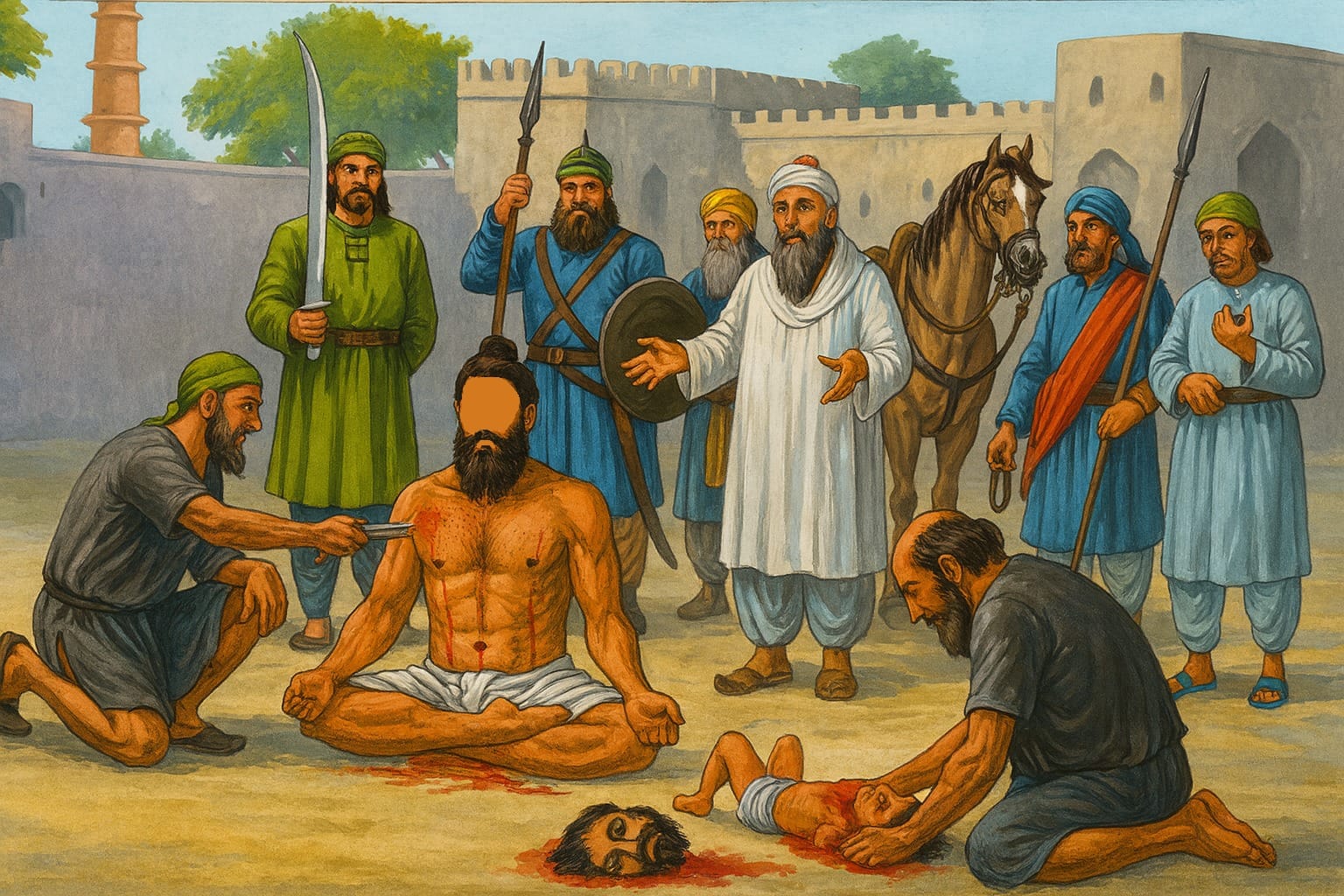 Baba Banda Singh Bahadar Ji being executed