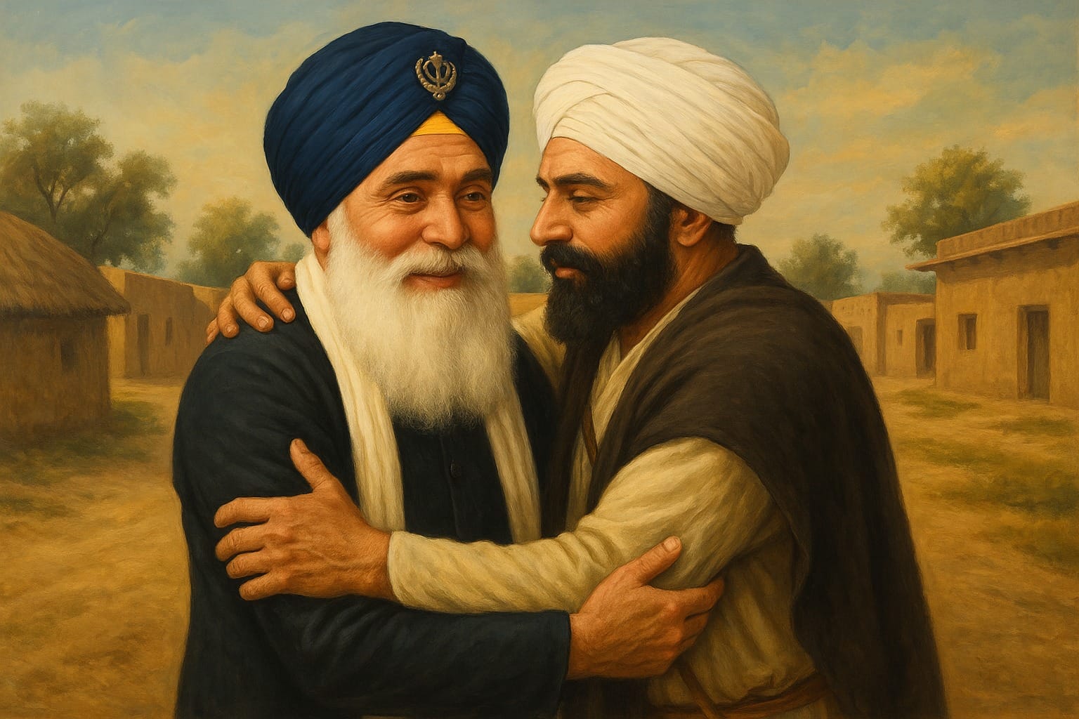 Bhai Sahib Randhir Singh Ji Narangwal and Giani Gurbachan Singh Ji Bhindranwale meeting in the village Narangwal