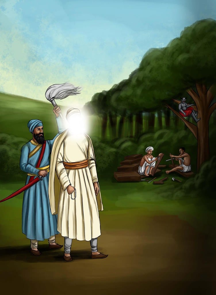 Guru Teg Bahadur Sahib Ji establishing the city of Chakk Nanaki