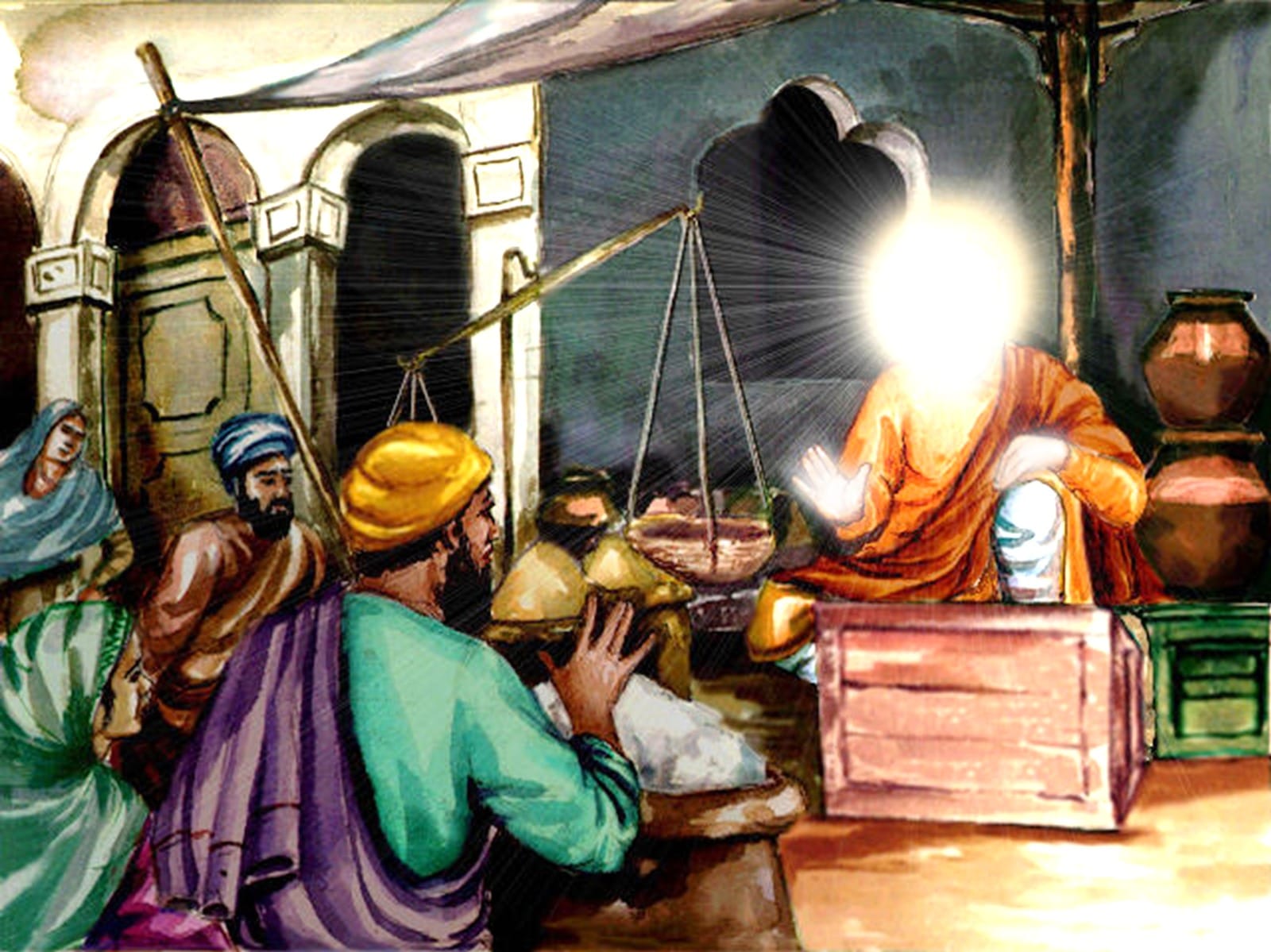 Guru Nanak Dev Ji working as a store keeper in Sultanpur Lodhi