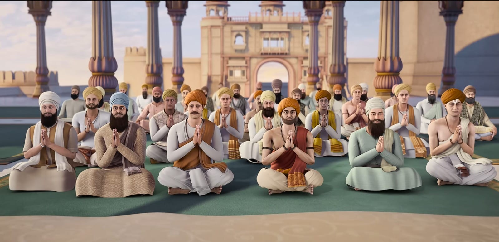 16 Hindu leaders and 500 Kashmiri Brahmins pleading to Guru Teg Bahadur Sahib Ji for help at Anandpur Sahib on 26th May 1675 2