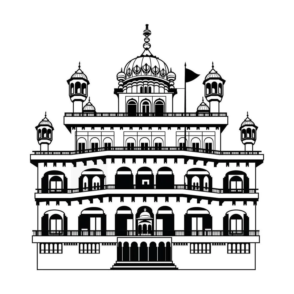 Alternate view of Akal Takht Sahib building