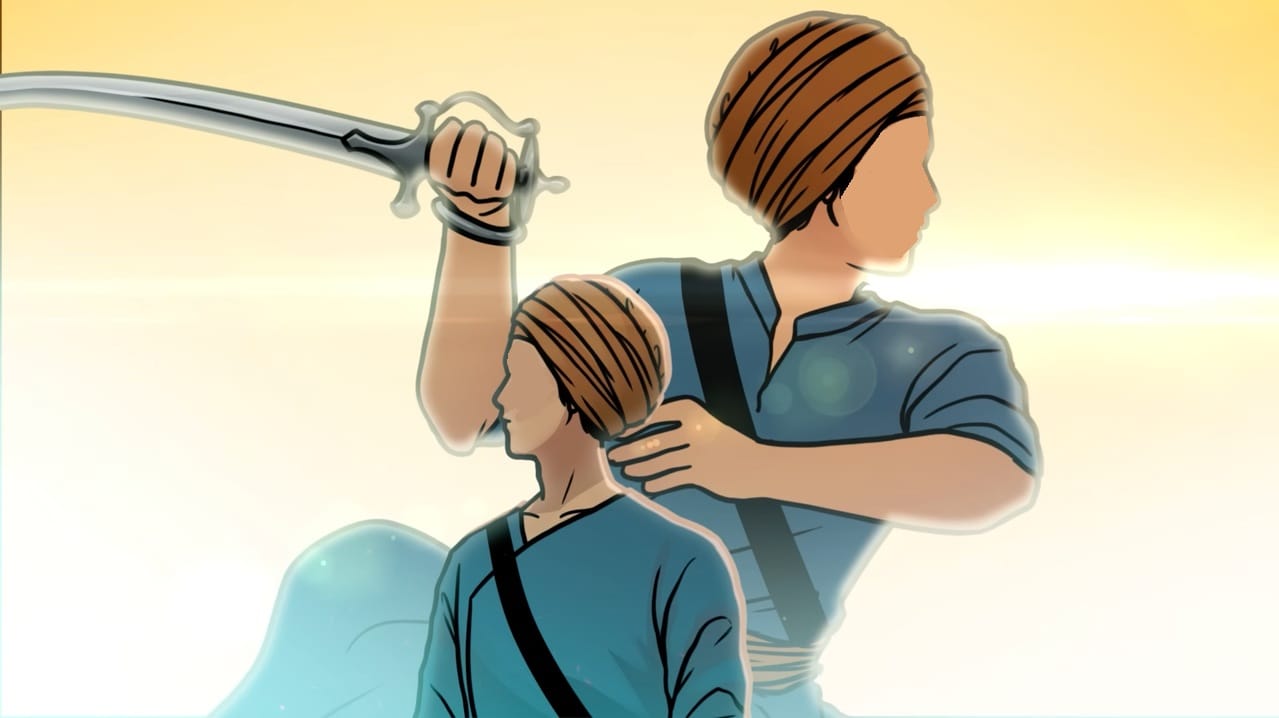 Bhai Jaita Ji, devotee and Sikh of Sri Guru Teg Bahadur Sahib Ji, in his childhood training to be a warrior