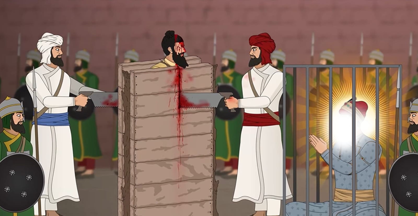 Bhai Mati Daas Ji self-sacrificing and being sawn alive while reciting Japji Sahib