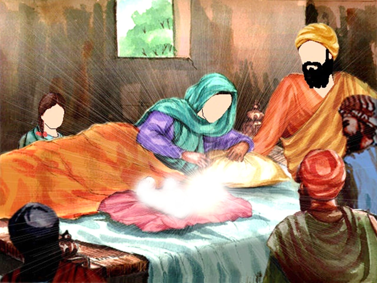 Guru Nanak Dev Ji coming on earth on Vaisakhi 1469 through the vessel of the human body