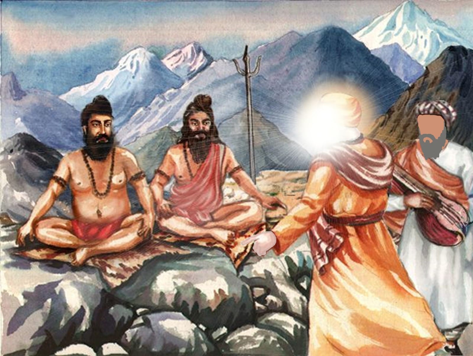 Guru Nanak Dev Ji visiting remote areas of the Himalayas and breaking the ego of the Sidhs