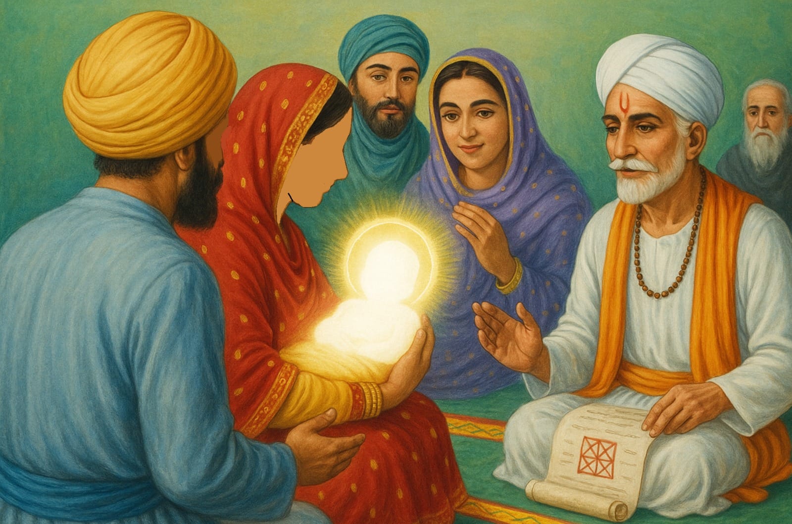 Guru Nanak Dev Ji’s human parents Pita Kalyan Das Ji and Mata Tripta Ji