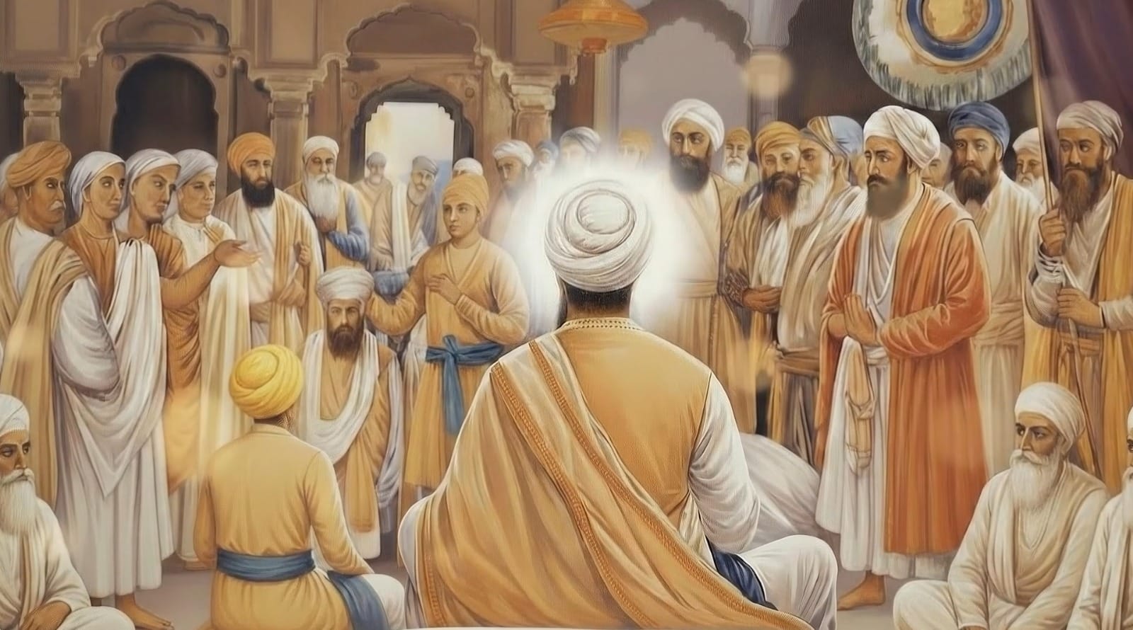 Guru Teg Bahadur Sahib Ji and Sri Gobind Rai Ji at Sri Anandpur Sahib