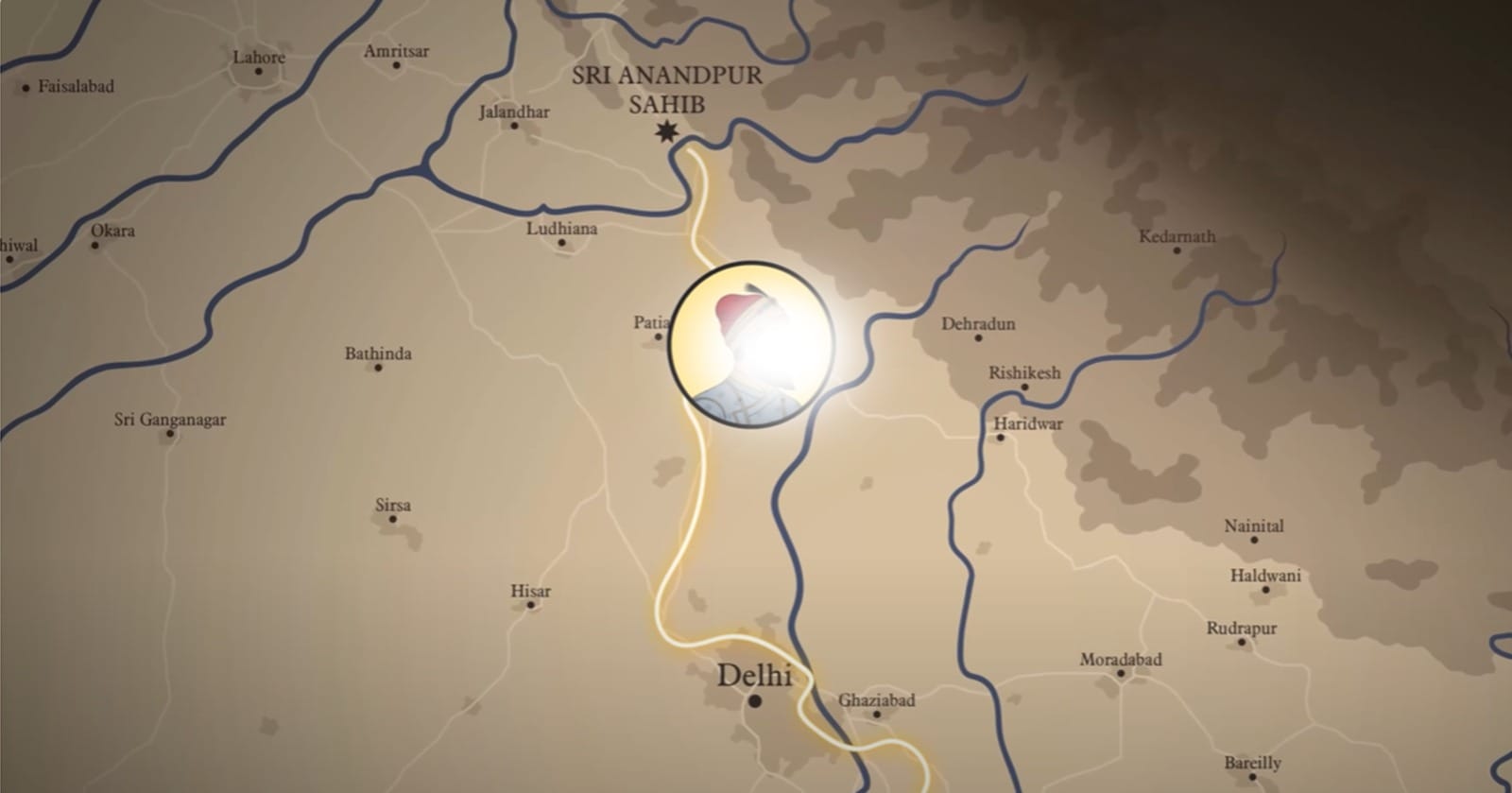 Guru Teg Bahadur Sahib Ji's journey from 11th July 1675 to Delhi before giving supreme martyrdom on 11th November 1675 in defence of human rights