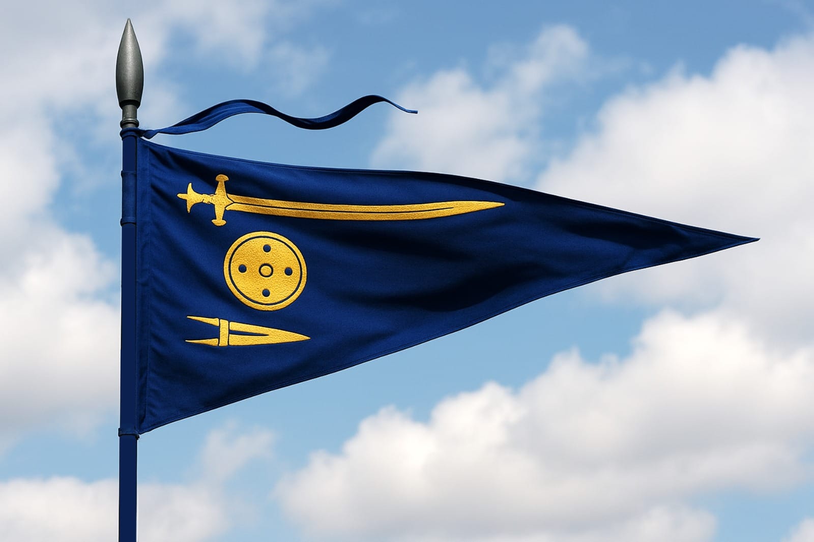 Khalsa Nishan Sahib - the traditional blue-colored Sikh flag