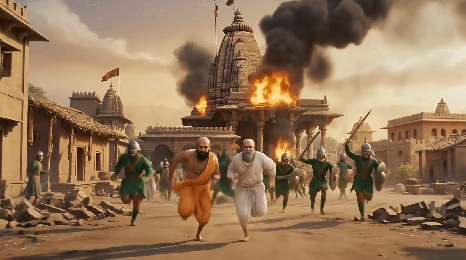 Persecution against non-Muslims, especially Hindus, by the Mughal government under Aurangzeb: temples destroyed and Hindus forcefully converted to Islam