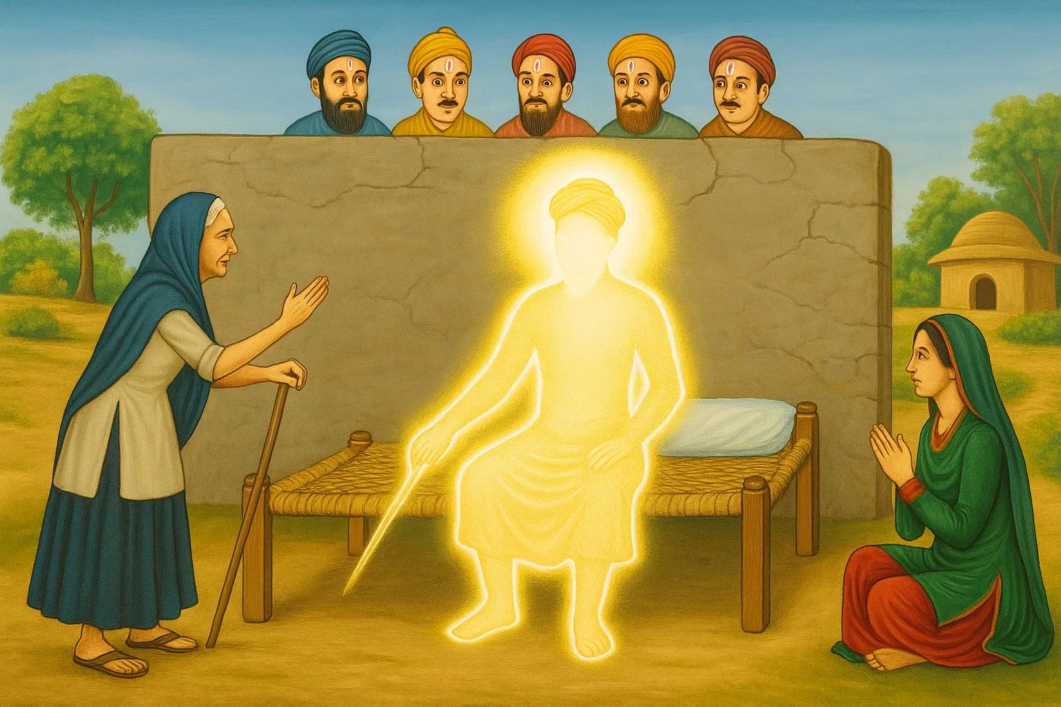 Gurdwara Kandh Sahib marks the place where during the Viaah Purab (marriage) day of Guru Nanak Dev Ji, Brahmins were enraged by the Guru's refusal to marry around a fire as per Vedic tradition