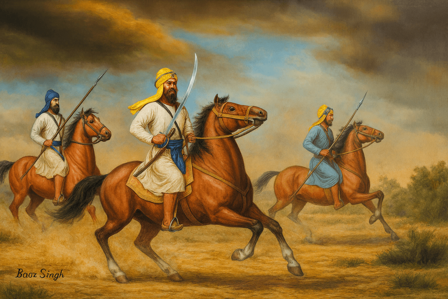 The fearless and brave Baba Baaj Singh, appointed Governor of Sirhind after Baba Banda Singh Ji Bahadar established Khalsa Raaj