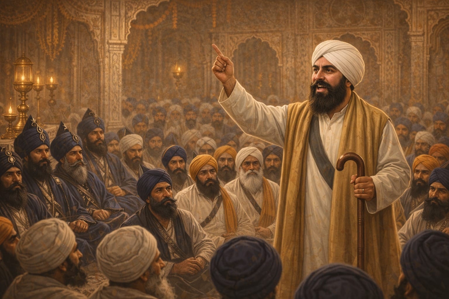 lachhman singh dharowal doing a speech after gurdwara tarn taran sahib was freed from mahants on 26th january 1921