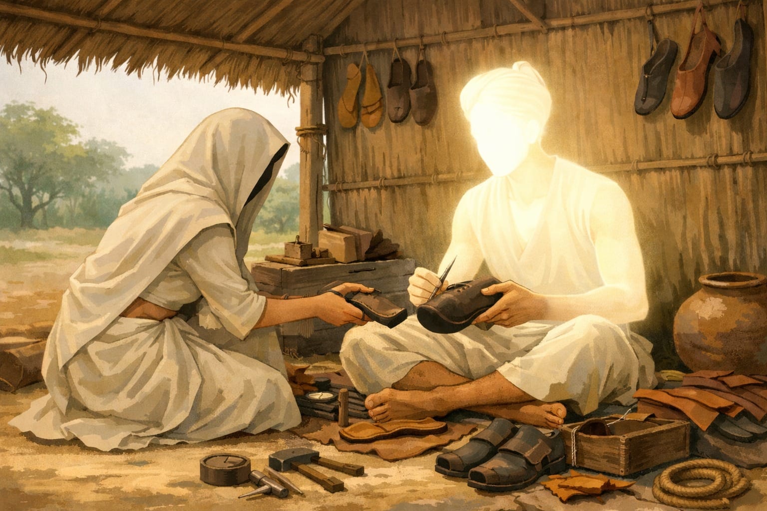 Sri Ravidas Ji Maharaj and wife Mata Lona Dev Ji working together