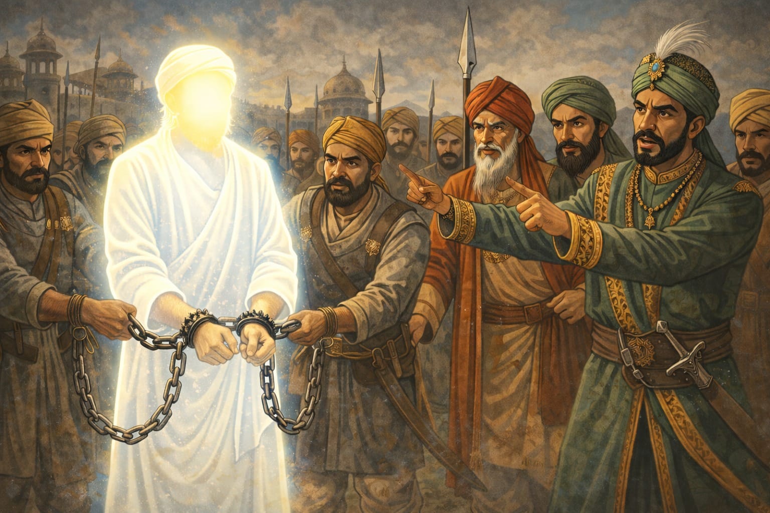Sri Ravidas Maharaj Ji was arrested for him along with other saint-leading figures of the Bhakti movement opposing Islamic forced conversions and the Islamification of India whereby people were groomed to convert. Sri Ravidas Sahib Ji spent a little in prison for his opposition.
