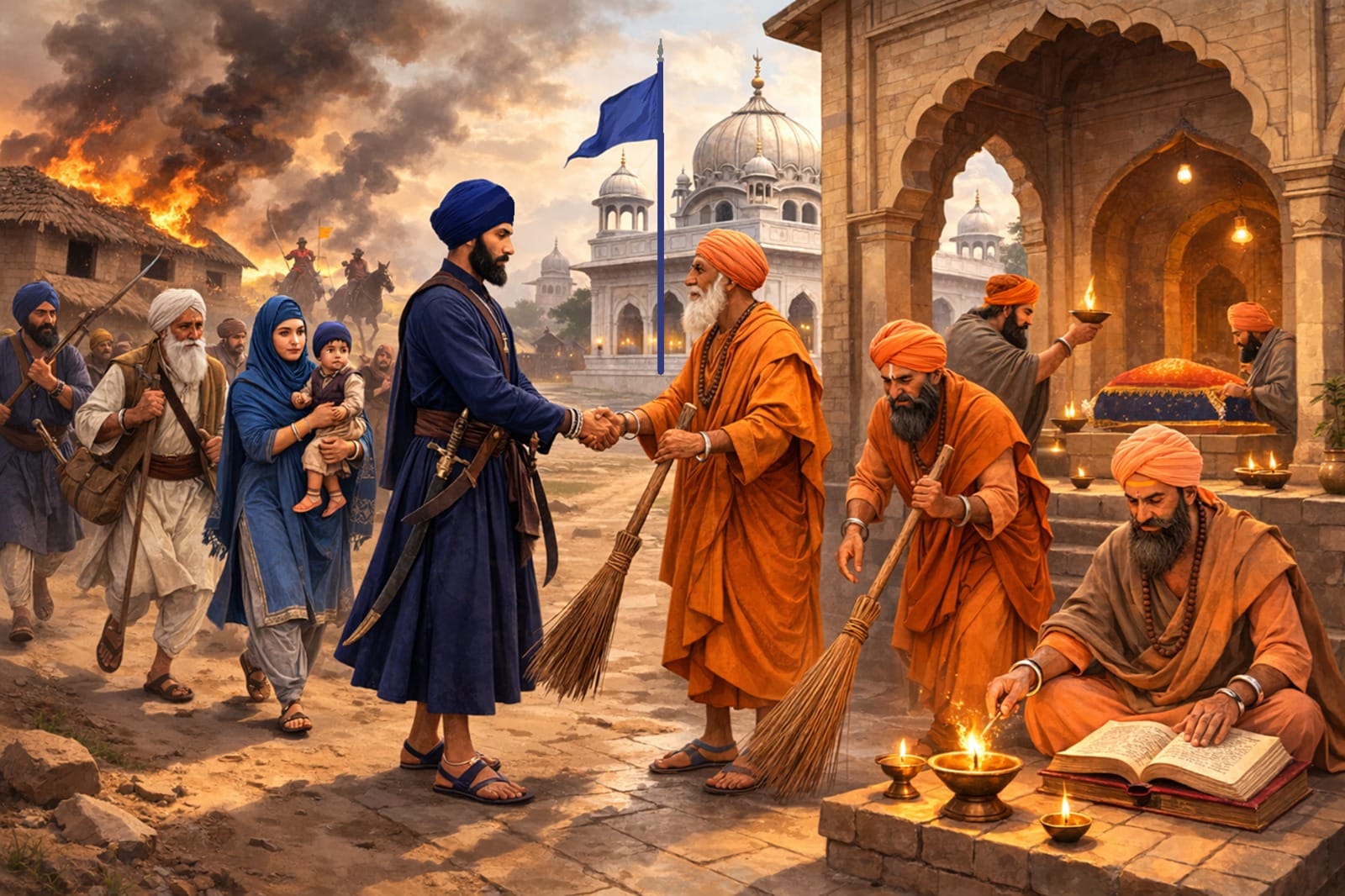 Post-1716 the Khalsa had to leave the villages, towns and cities and flee to jungles and deserts to survive the anti-Sikh genocide campaigns of the Mughal rulers and the Afghan invaders