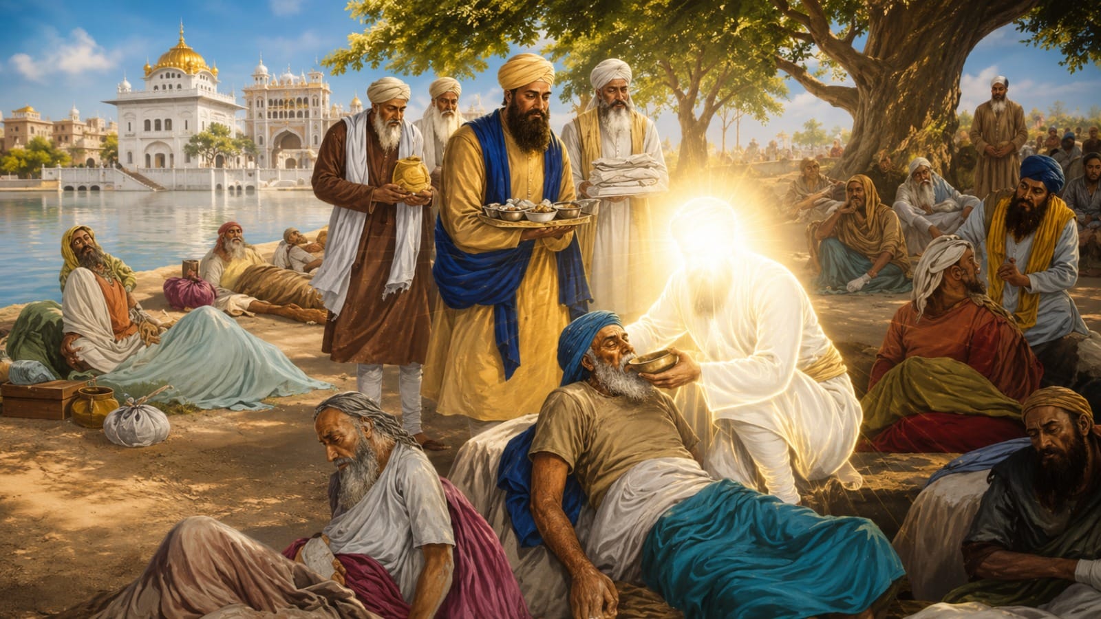 Guru Arjan Dev Ji helping during the famine