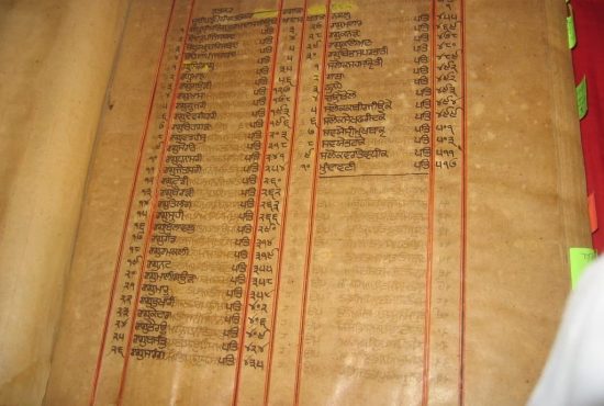 Saroop of Sri Guru Granth Sahib Ji which shows in the index that it ends with Mundaavani